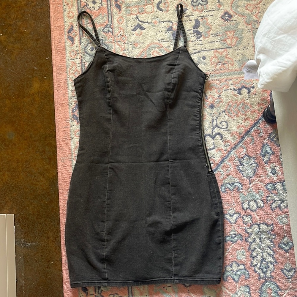 Black denim dress